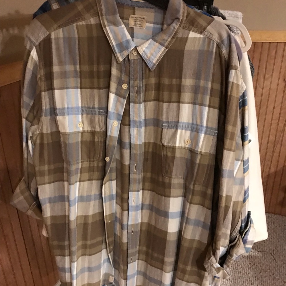 Men’s Lucky Brand Long Sleeve Button Up Size L!
